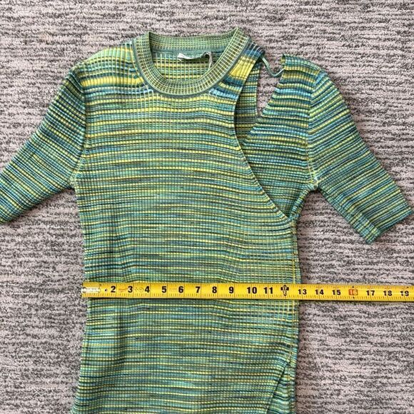 NWT Jonathan SIMKHAI Tina Blue Green Space Dye Mini Dress Cutouts Large - Picture 10 of 16